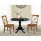 International Concepts 42 in. Dual Drop Leaf Table with 2 Cross Back Dining Chairs - 3 Piece Dining Set K46-42DP-C59-613P - alternate 4